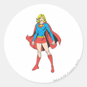 Adesivo Redondo Supergirl Poses