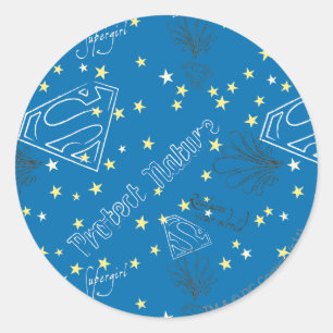 Adesivo Redondo Supergirl Protect Nature Pattern