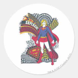 Adesivo Redondo Supergirl Random World 1