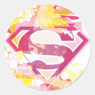 Adesivo Redondo Supergirl Retro Logo
