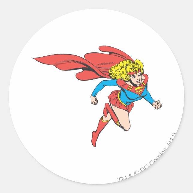Adesivo Redondo Supergirl Salta Direita (Frente)