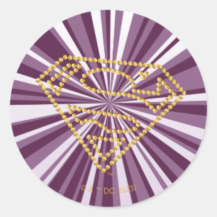 Adesivo Redondo Supergirl Studed S-Shield