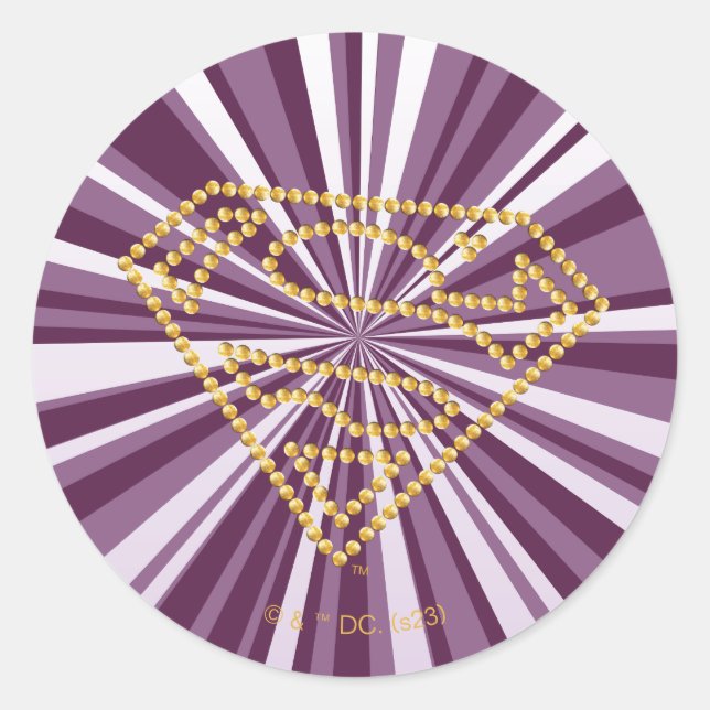 Adesivo Redondo Supergirl Studed S-Shield (Frente)