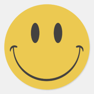 Adesivo Redondo Supergrande sorriso feliz cara Emoji