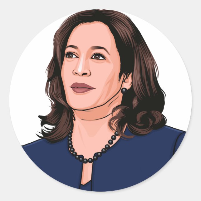 ADESIVO REDONDO SUPERHERO KAMALA HARRIS (Frente)