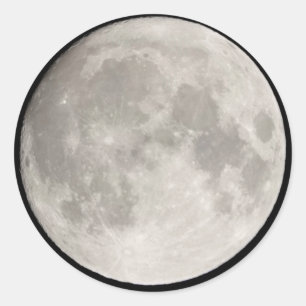Adesivo Redondo Superlua no céu negro