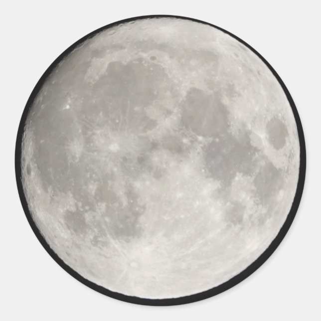Adesivo Redondo Superlua no céu negro (Frente)