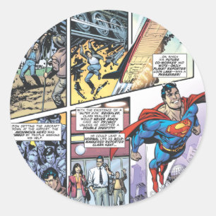 Adesivo Redondo Superman Comic Panel - Clark's Origins 2