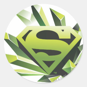 Adesivo Redondo Superman Estilizado   Logotipo verde