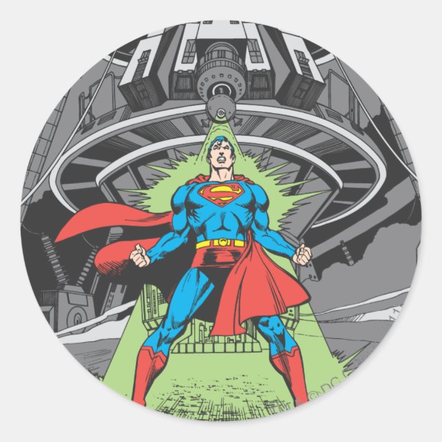 Adesivo Redondo Superman Exposed to Kryptonite (Frente)