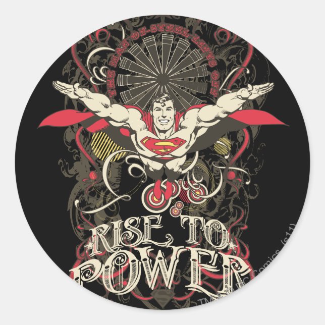 Adesivo Redondo Superman - It's Showtime! Poster (Frente)