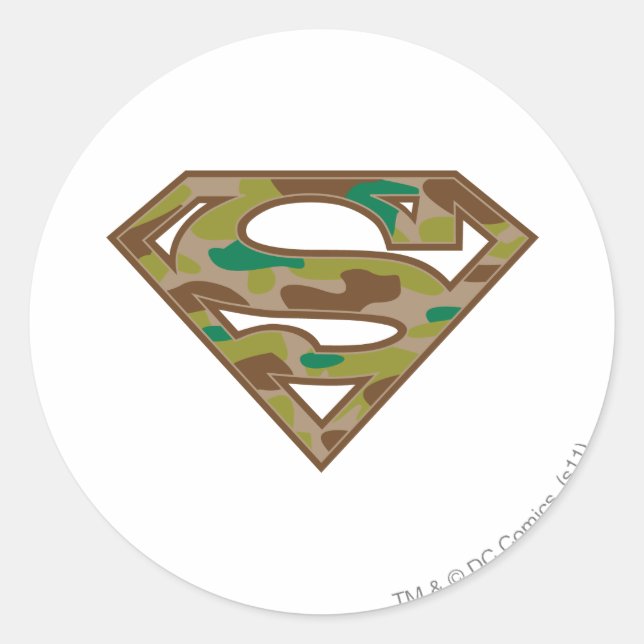 Adesivo Redondo Superman S-Shield | Camouflage Logo (Frente)