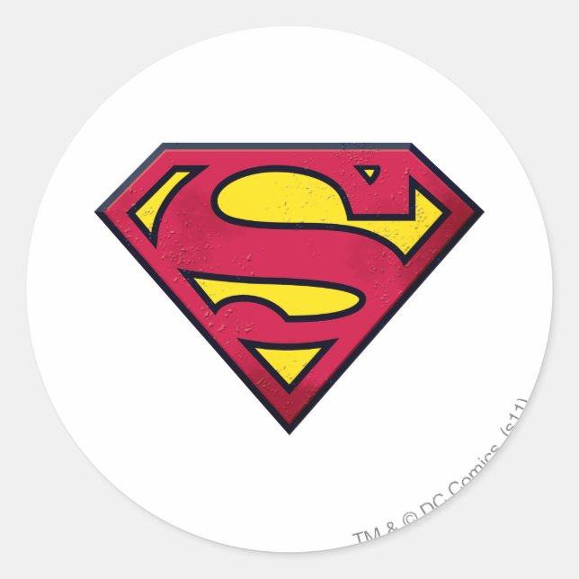 Adesivo Redondo Superman S-Shield | Logotipo de diafragma (Frente)