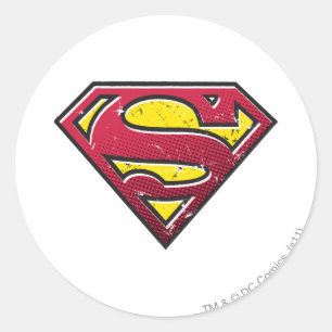 Adesivo Redondo Superman S-Shield   Logotipo de manchas