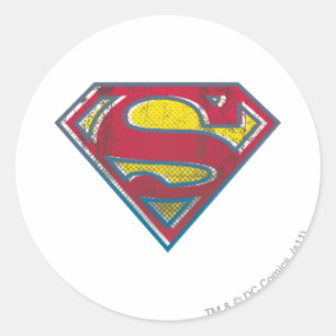Adesivo Redondo Superman S-Shield   Logotipo impresso