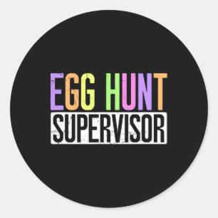 Adesivo Redondo Supervisor de Caça de Ovos - Festa de Caça de Ovos