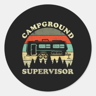 Adesivo Redondo Supervisor de Camping Familiar Marido Mulher