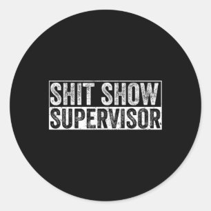 Adesivo Redondo Supervisor de Show de Coisas Legais Hilário Vintag
