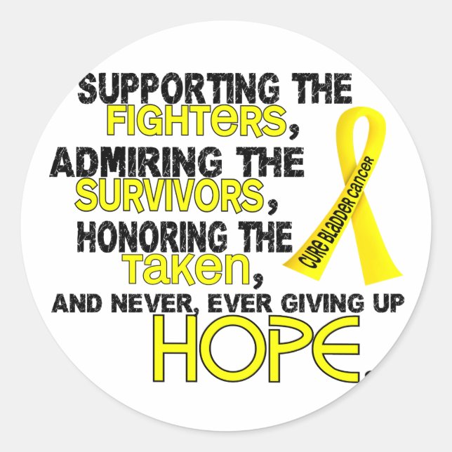 Adesivo Redondo Suportando o Cancer de Bladder 3.2 (Frente)