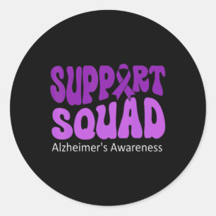 Adesivo Redondo Suportar Alzheimerheimer De Fita Roxa Esquadrão