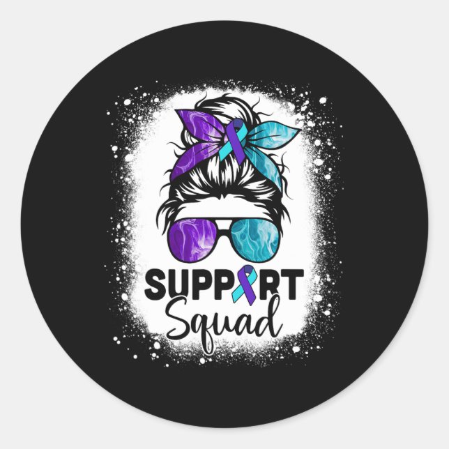 Adesivo Redondo Suportar Awarene de Prevenção Suicida de Bun Sad (Frente)