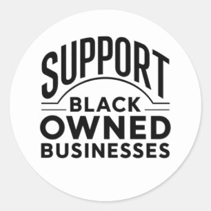 Adesivo Redondo Suportar empresas proprietárias de negros