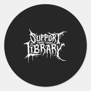 Adesivo Redondo Suportar o Design de Bookworm de Horror da Bibliot
