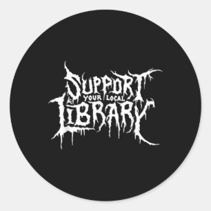 Adesivo Redondo Suportar o Design de Bookworm de Horror da Bibliot