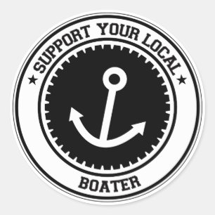 Adesivo Redondo Suportar O Seu Boater Local