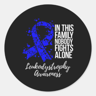 Adesivo Redondo Suporte à família Blue Ribbon Leukodystrophy Aware