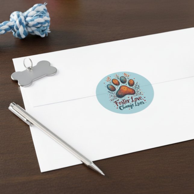 Adesivo Redondo Suporte a Pet Foster (Pet foster supporter stickers)
