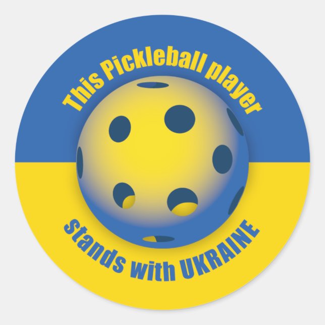 Adesivo Redondo Suporte à Ucrânia (Frente)