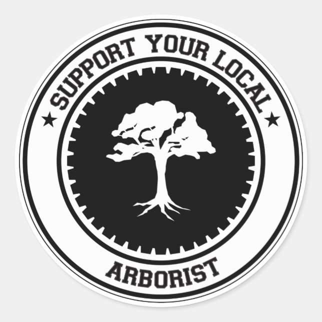 Adesivo Redondo Suporte ao Arborist local (Frente)