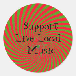 Adesivo Redondo Suporte ao Live Local Music Sticker
