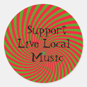 Adesivo Redondo Suporte ao Live Local Music Sticker