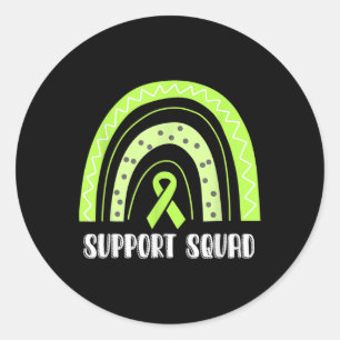 Adesivo Redondo Suporte ao Rainbow Ribbon Mental Health Awarene