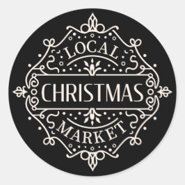 Adesivo Redondo Suporte ao seu mercado natalício local