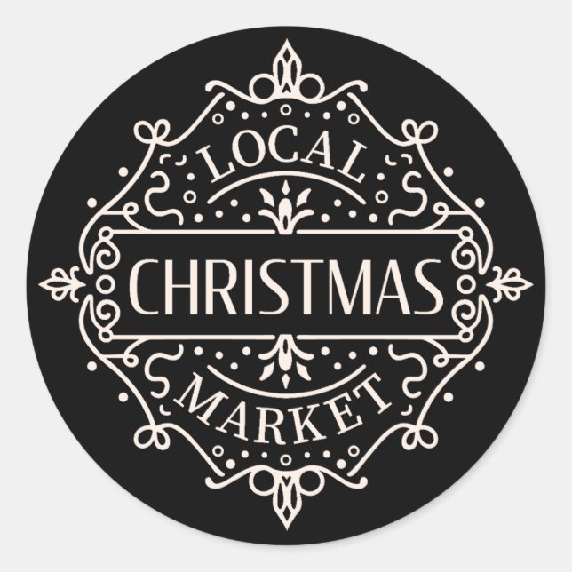 Adesivo Redondo Suporte ao seu mercado natalício local (Frente)