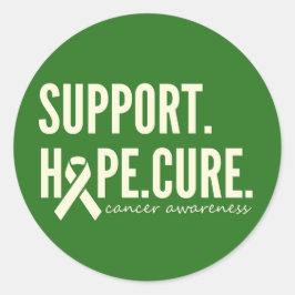 Adesivo Redondo Suporte de conscientização para o cancer, esperanç