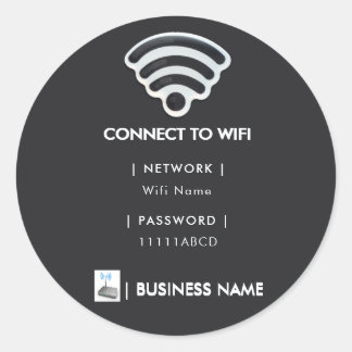 Adesivo Redondo Suporte de rede Wifi empresarial moderno