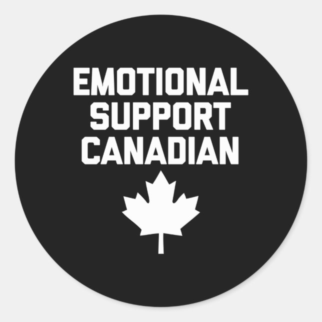 Adesivo Redondo Suporte Emocional Canadense Canadá (Frente)