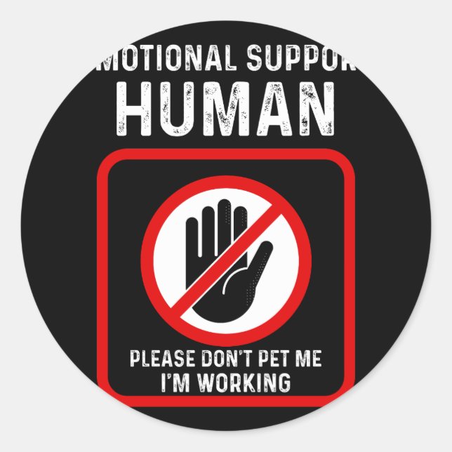 Adesivo Redondo Suporte Emocional Figuras de Halloween Humanas Não (Frente)