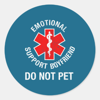 Adesivo Redondo Suporte emocional não pet masculino