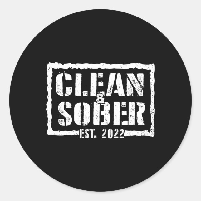 Adesivo Redondo Suporte Motivacional Limpo Sober Est 2022 Sobriety (Frente)