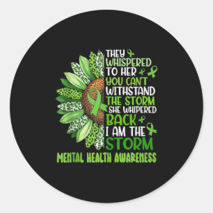 Adesivo Redondo Suporte motivacional Warrior Mental Health Awarene