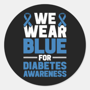 Adesivo Redondo Suporte Para Diabetes Vestimos Azul Para Diabetes