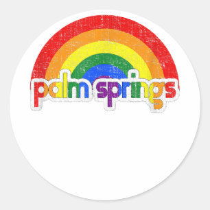 Adesivo Redondo Suporte para Orgulho gay Palm Primavera