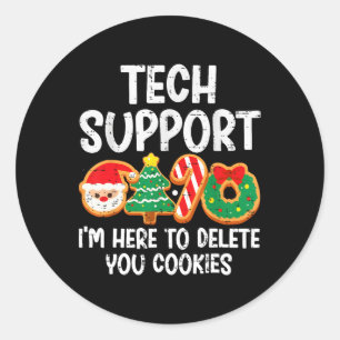 Adesivo Redondo Suporte Técnico De Natal Aqui Para Excluir Cookies