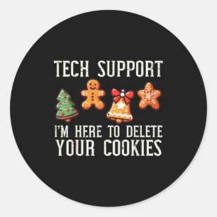 Adesivo Redondo Suporte Técnico de Natal Aqui Para Excluir Cookies