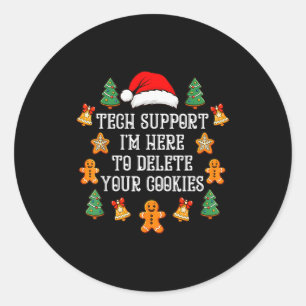 Adesivo Redondo Suporte Técnico de Natal Aqui Para Excluir Cookies